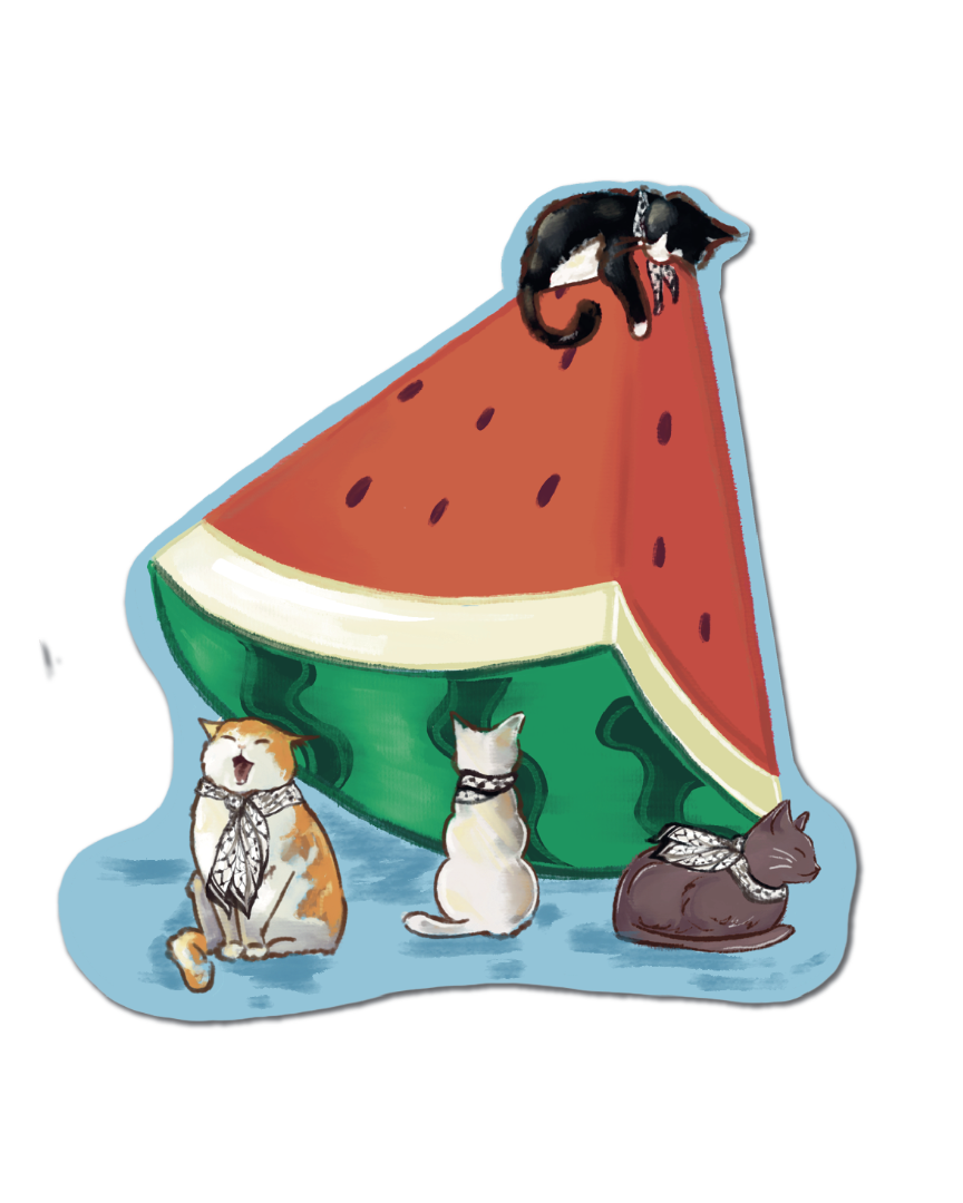 WATERMELON CAT STICKER