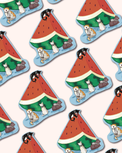 WATERMELON CAT STICKER